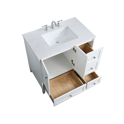 36 inch Single Bathroom Vanity in White