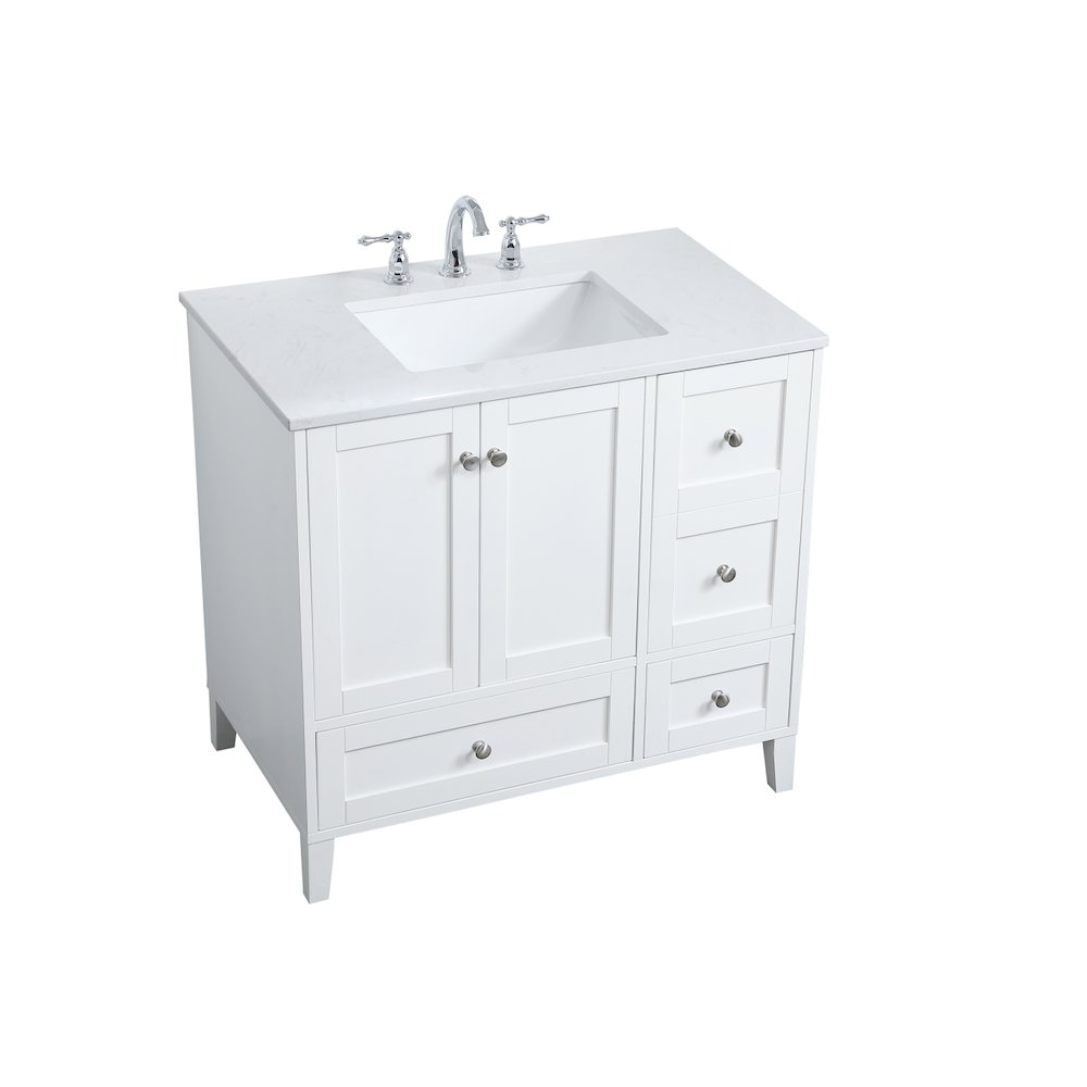 36 inch Single Bathroom Vanity in White