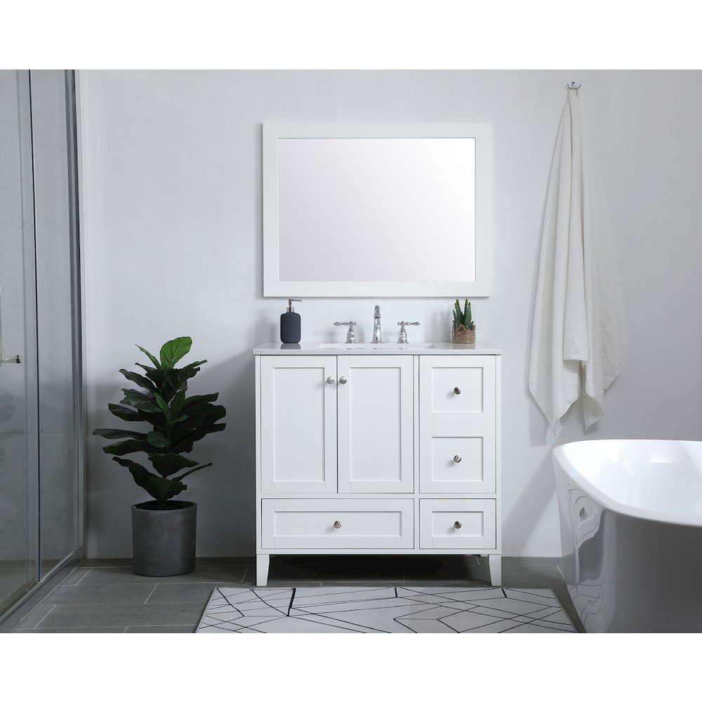 36 inch Single Bathroom Vanity in White