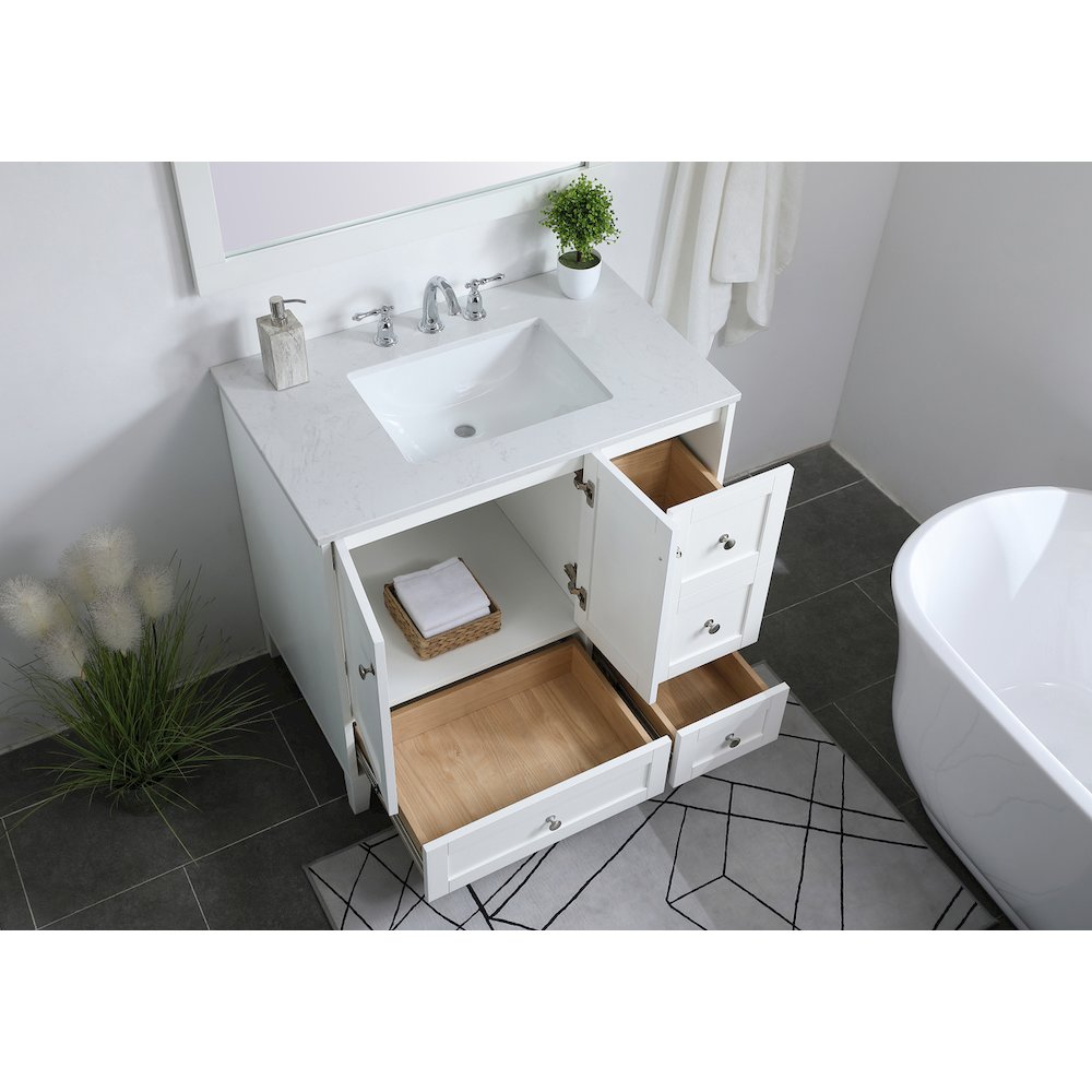 36 inch Single Bathroom Vanity in White
