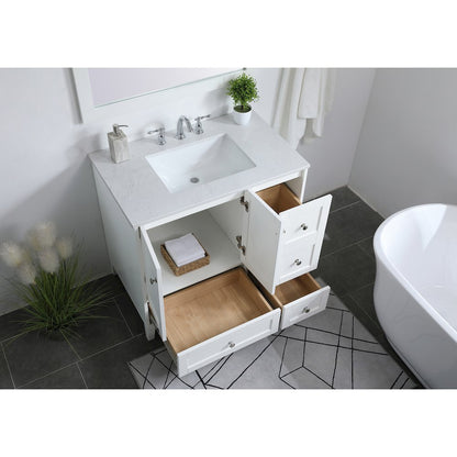 36 inch Single Bathroom Vanity in White