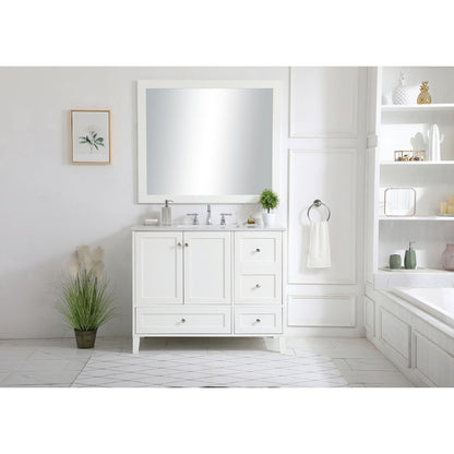 42 inch Single Bathroom Vanity in White