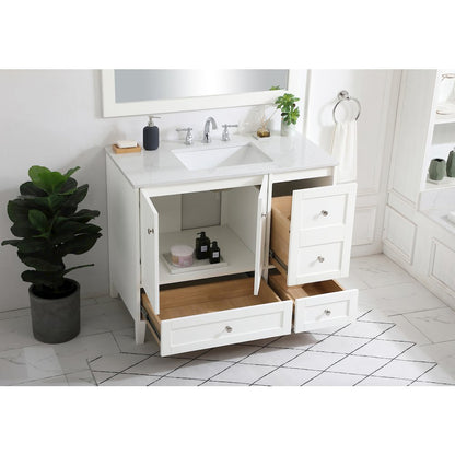 42 inch Single Bathroom Vanity in White
