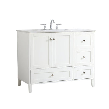 42 inch Single Bathroom Vanity in White