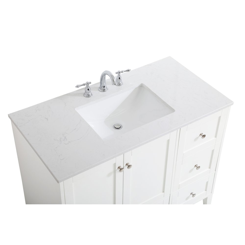 42 inch Single Bathroom Vanity in White