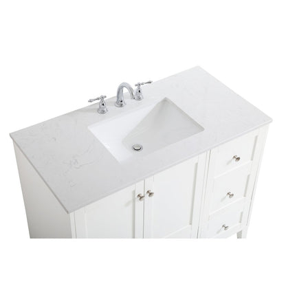 42 inch Single Bathroom Vanity in White