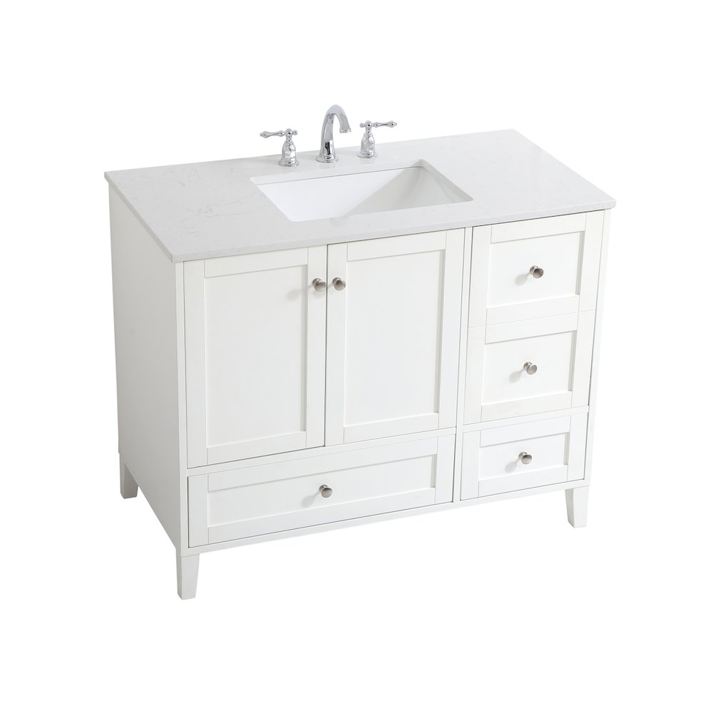 42 inch Single Bathroom Vanity in White
