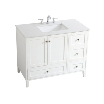 42 inch Single Bathroom Vanity in White