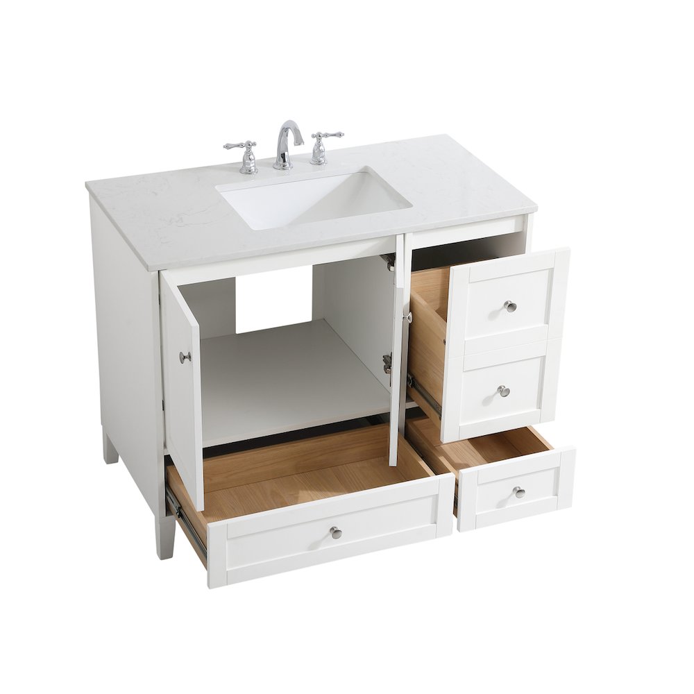 42 inch Single Bathroom Vanity in White