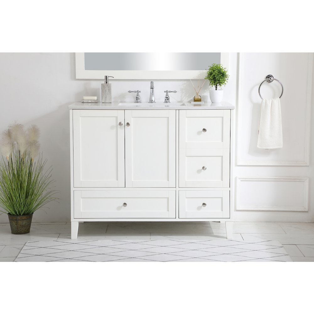 42 inch Single Bathroom Vanity in White