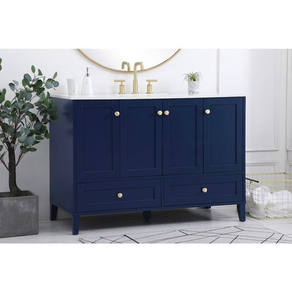 48 inch Single Bathroom Vanity in Blue
