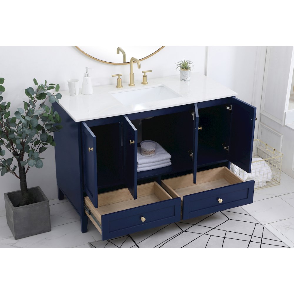 48 inch Single Bathroom Vanity in Blue