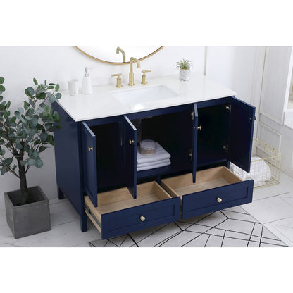 48 inch Single Bathroom Vanity in Blue