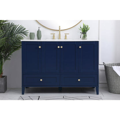 48 inch Single Bathroom Vanity in Blue