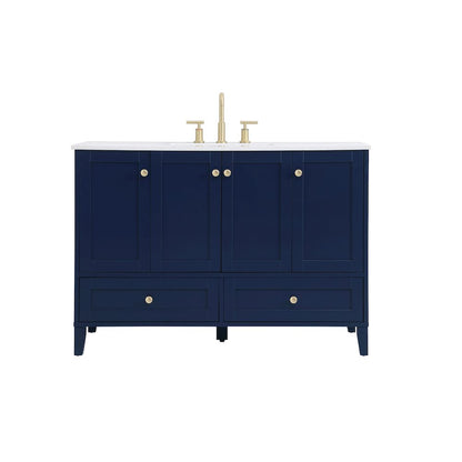 48 inch Single Bathroom Vanity in Blue