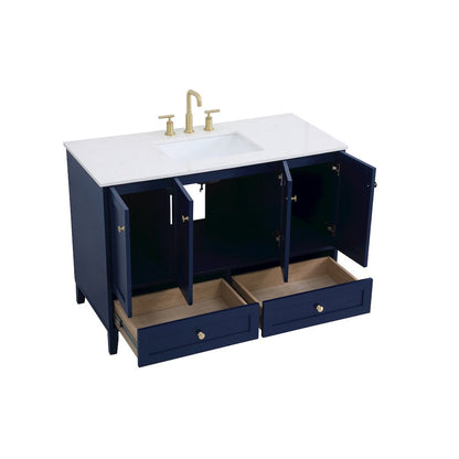 48 inch Single Bathroom Vanity in Blue