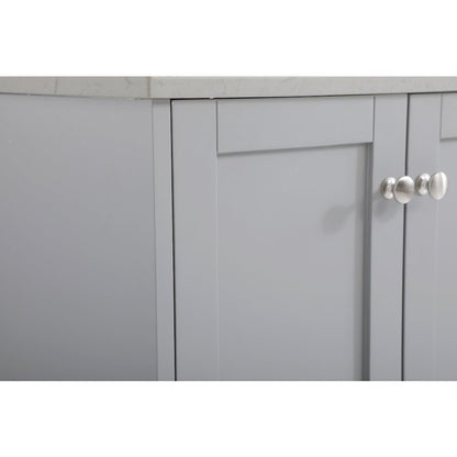 60 inch Double Bathroom Vanity in Grey