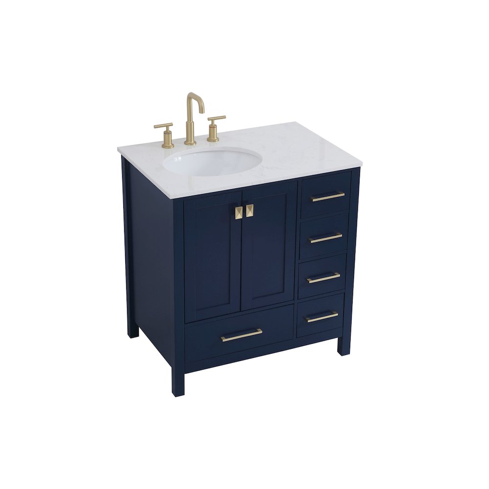 32 inch Single Bathroom Vanity in Blue