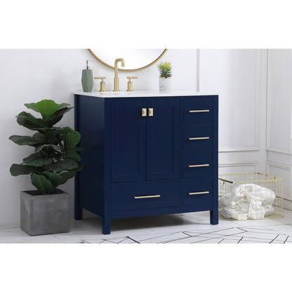 32 inch Single Bathroom Vanity in Blue