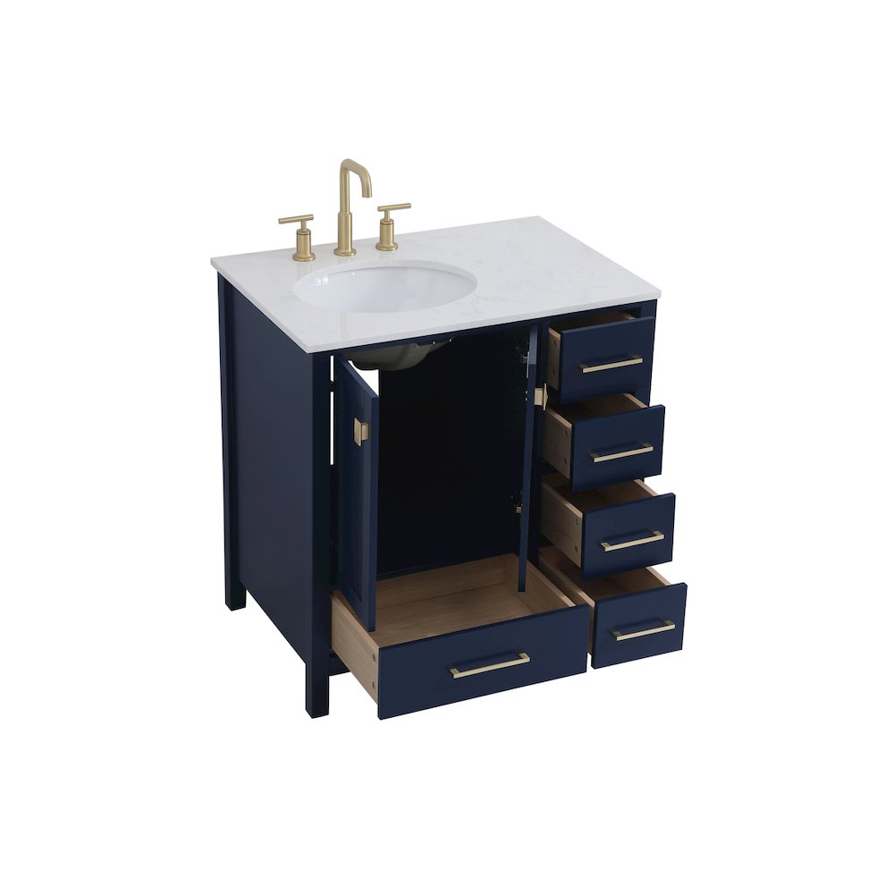32 inch Single Bathroom Vanity in Blue