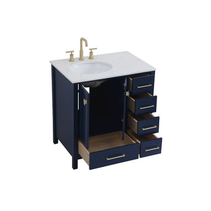 32 inch Single Bathroom Vanity in Blue