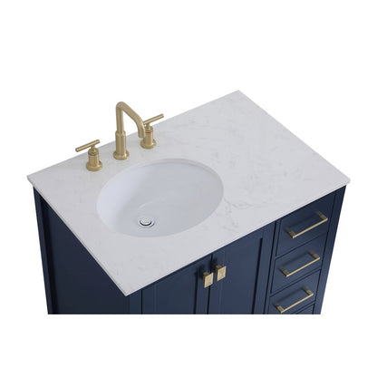 32 inch Single Bathroom Vanity in Blue