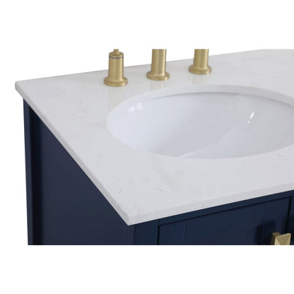 32 inch Single Bathroom Vanity in Blue