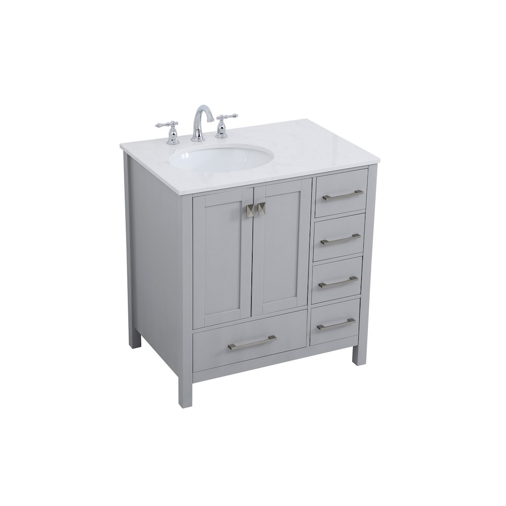 32 inch Single Bathroom Vanity in Gray