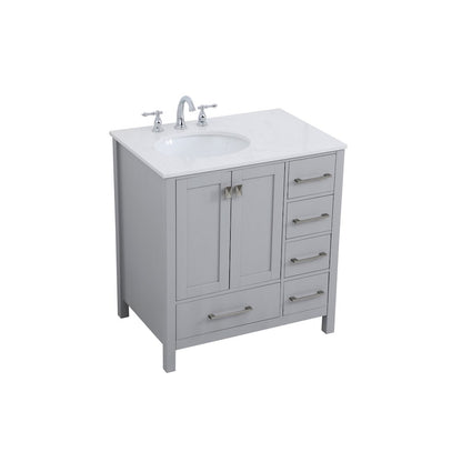 32 inch Single Bathroom Vanity in Gray