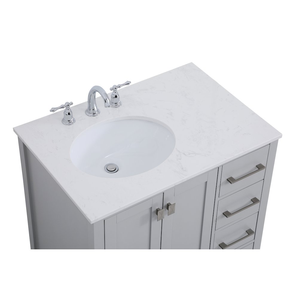 32 inch Single Bathroom Vanity in Gray