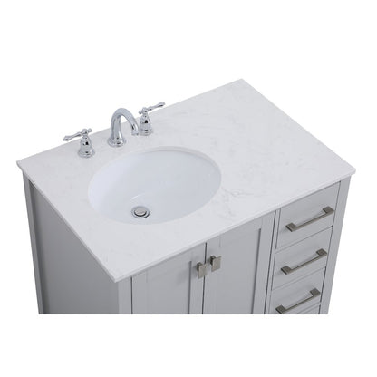 32 inch Single Bathroom Vanity in Gray