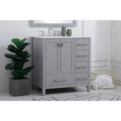 32 inch Single Bathroom Vanity in Gray