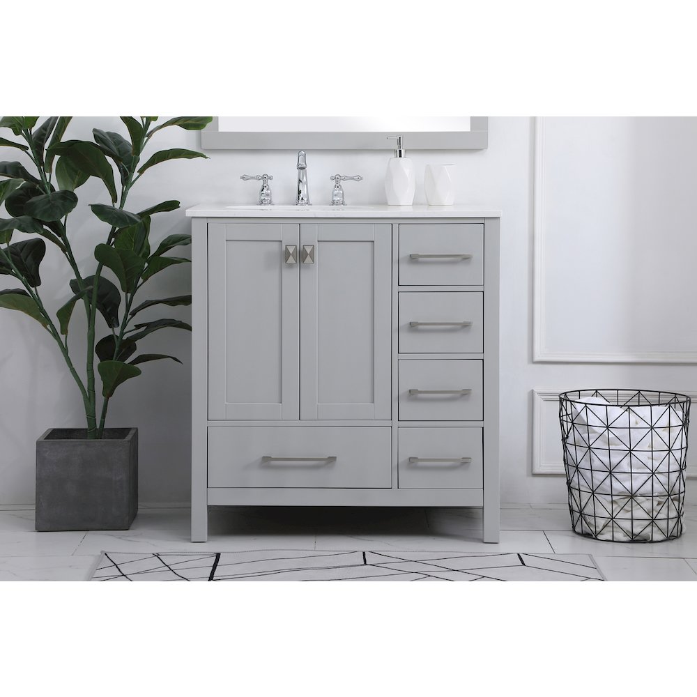 32 inch Single Bathroom Vanity in Gray