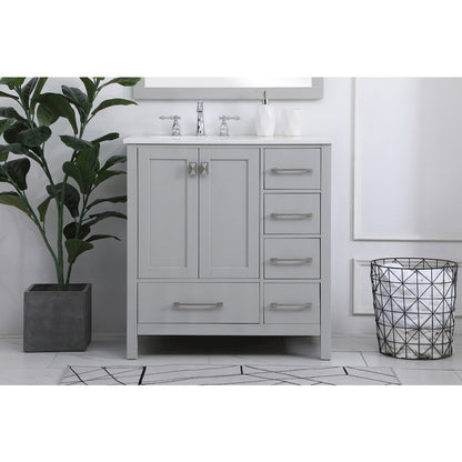 32 inch Single Bathroom Vanity in Gray