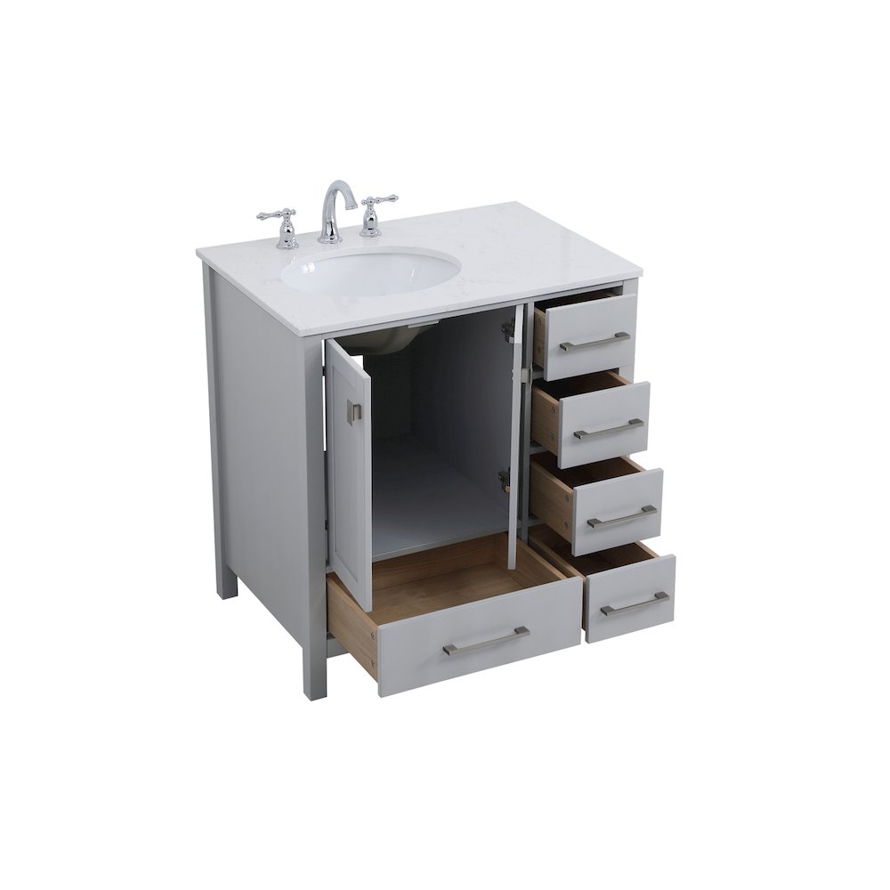 32 inch Single Bathroom Vanity in Gray