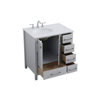 32 inch Single Bathroom Vanity in Gray
