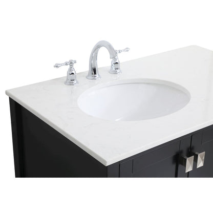 36 inch Single Bathroom Vanity in Black