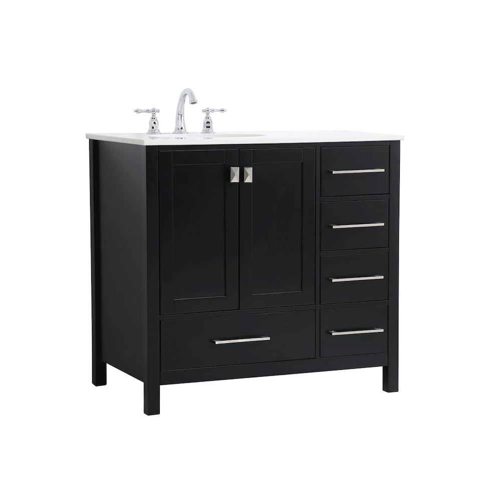 36 inch Single Bathroom Vanity in Black