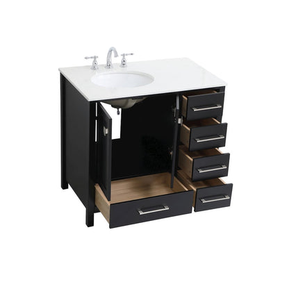 36 inch Single Bathroom Vanity in Black