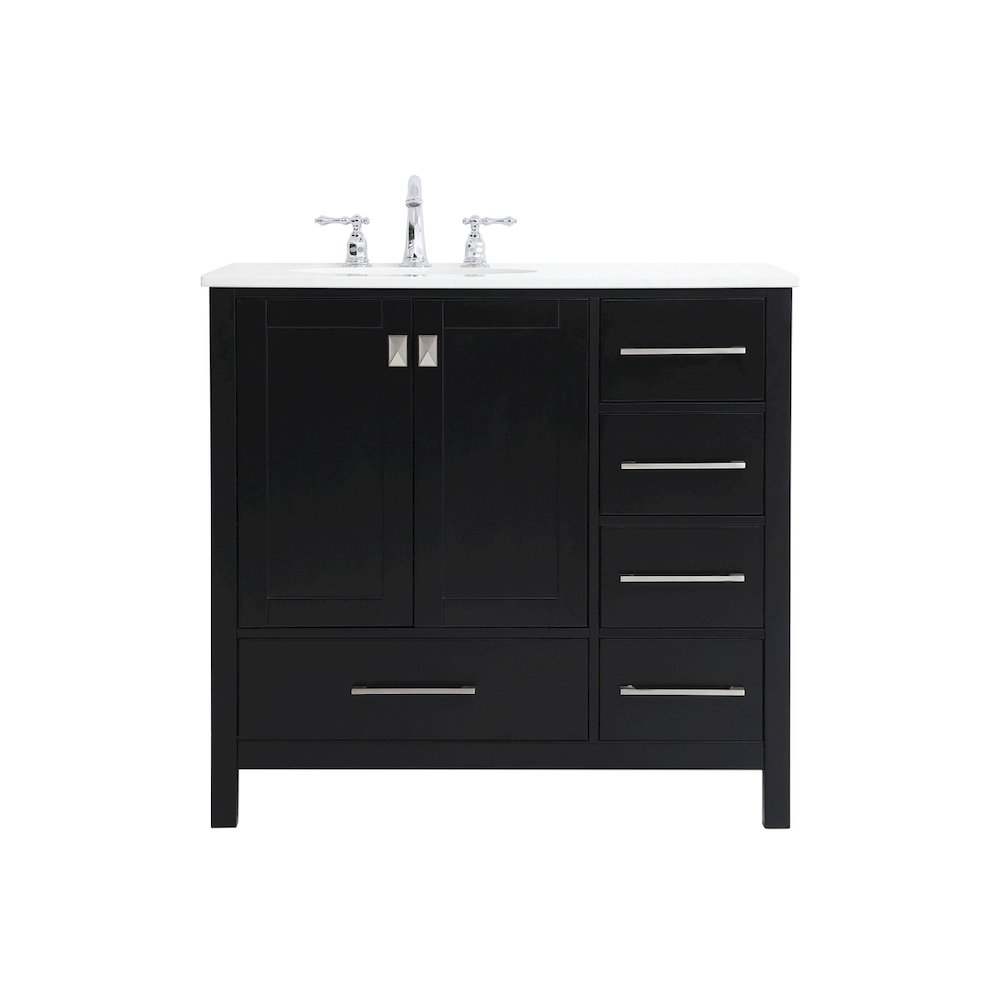 36 inch Single Bathroom Vanity in Black