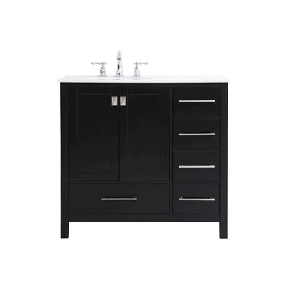 36 inch Single Bathroom Vanity in Black