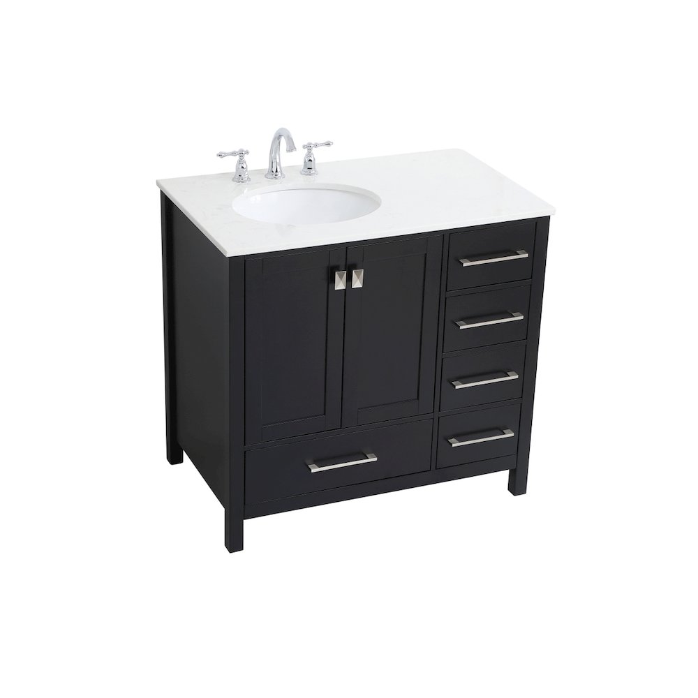 36 inch Single Bathroom Vanity in Black