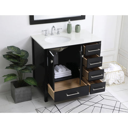 36 inch Single Bathroom Vanity in Black