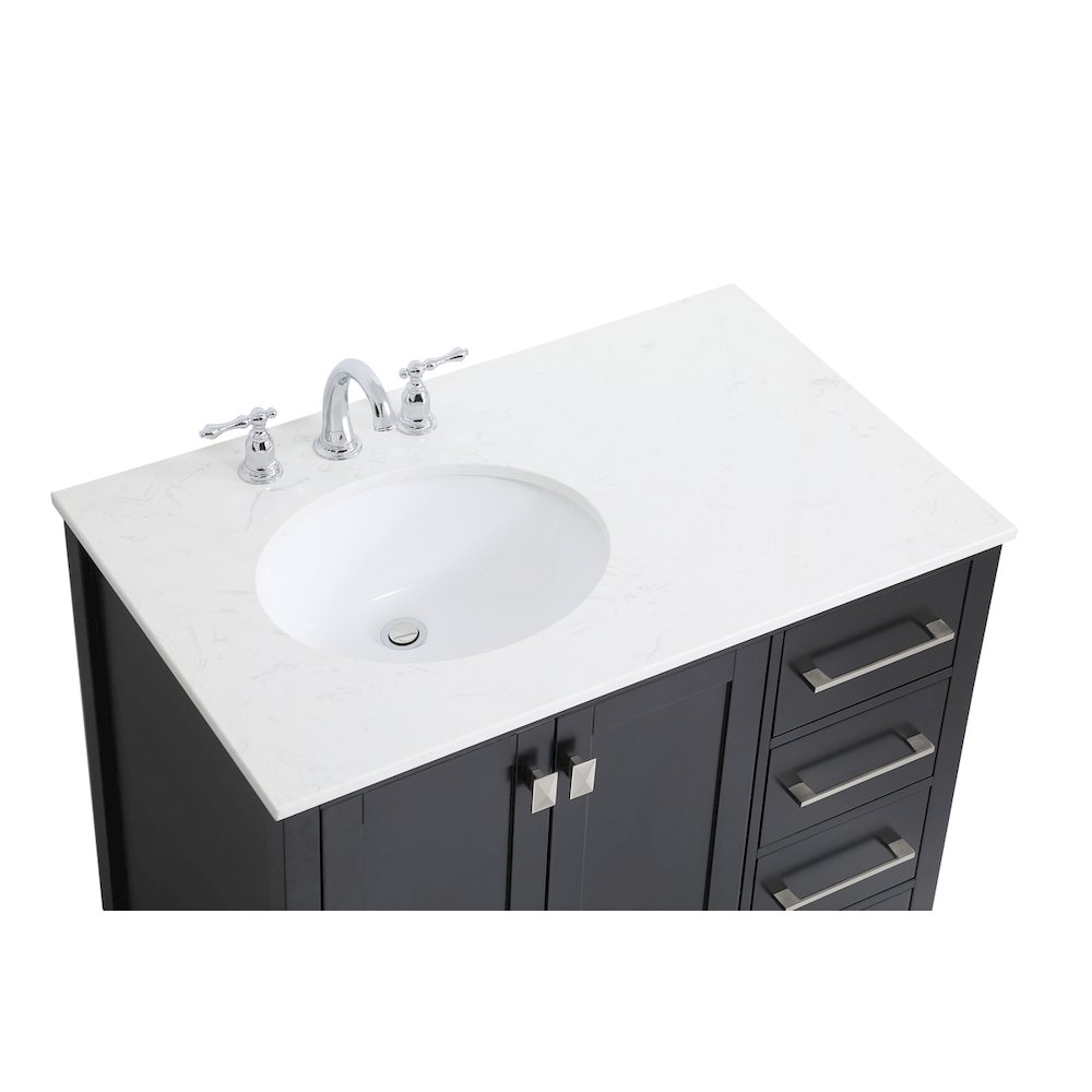 36 inch Single Bathroom Vanity in Black