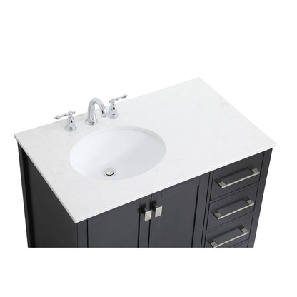 36 inch Single Bathroom Vanity in Black