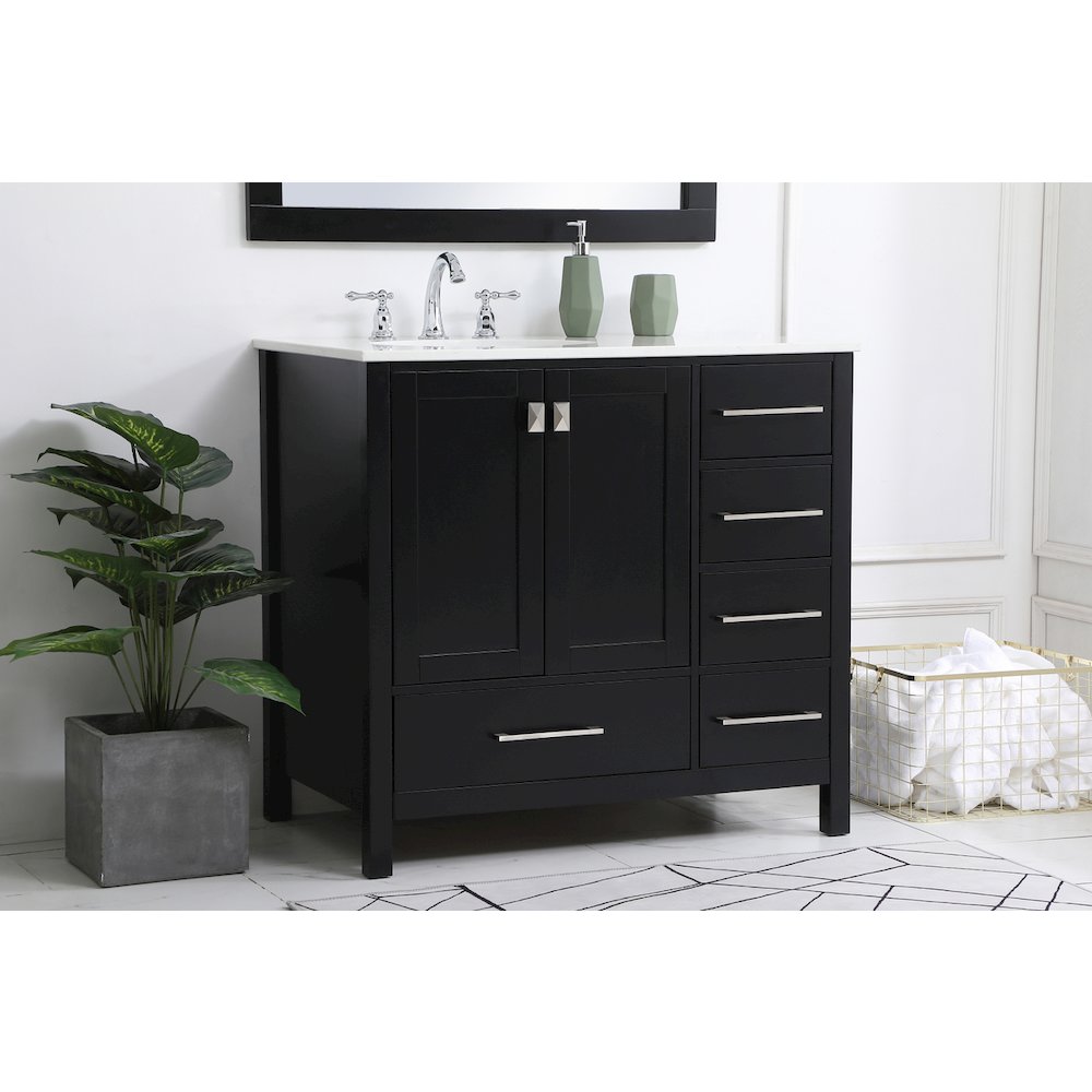 36 inch Single Bathroom Vanity in Black