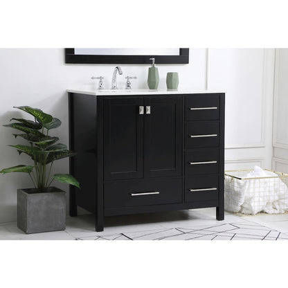 36 inch Single Bathroom Vanity in Black