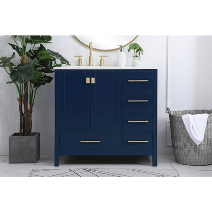36 inch Single Bathroom Vanity in Blue