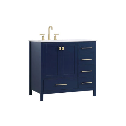 36 inch Single Bathroom Vanity in Blue