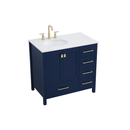 36 inch Single Bathroom Vanity in Blue